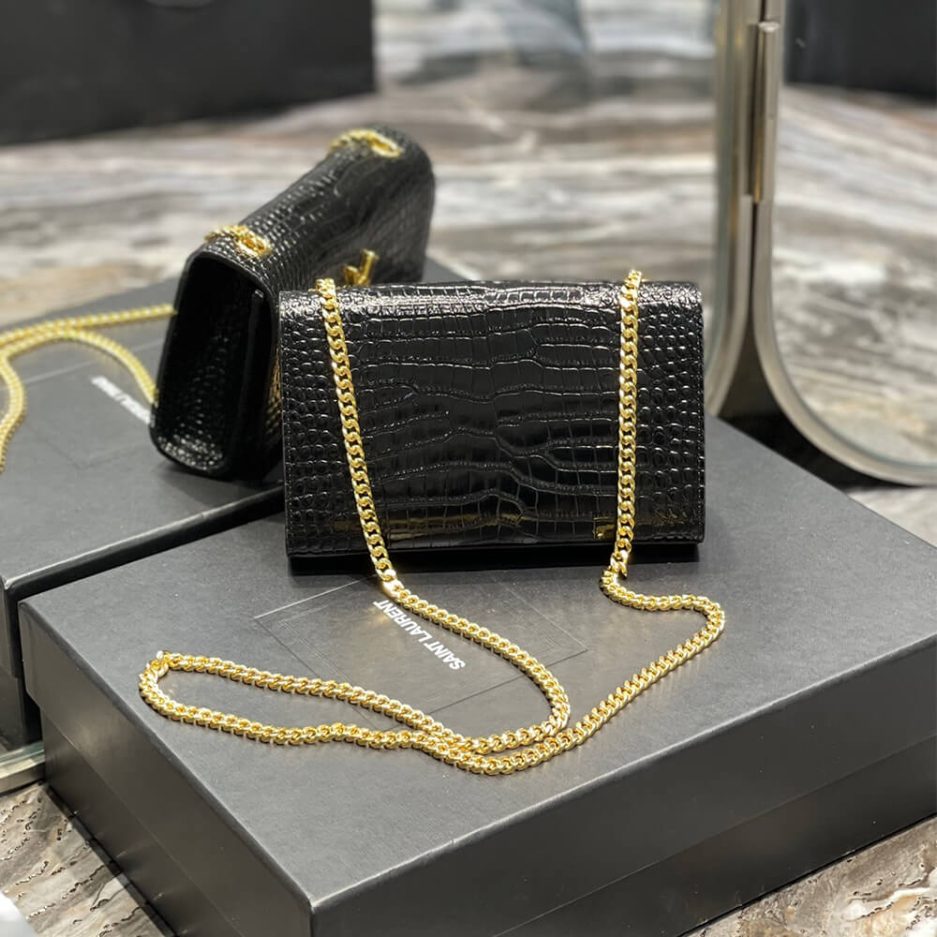 YSL KATE EMBOSSED SHOULDER BAG