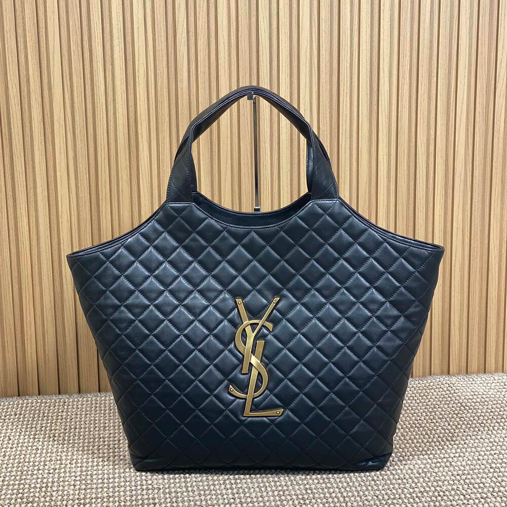 YSL ICARE MAXI SHOPPING BAG IN QUILTED LAMBSKIN