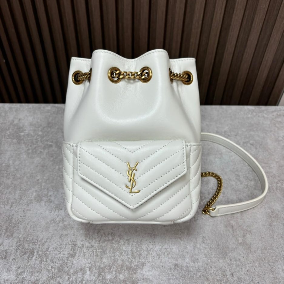 YSL Joe quilted lambskin mini bucket