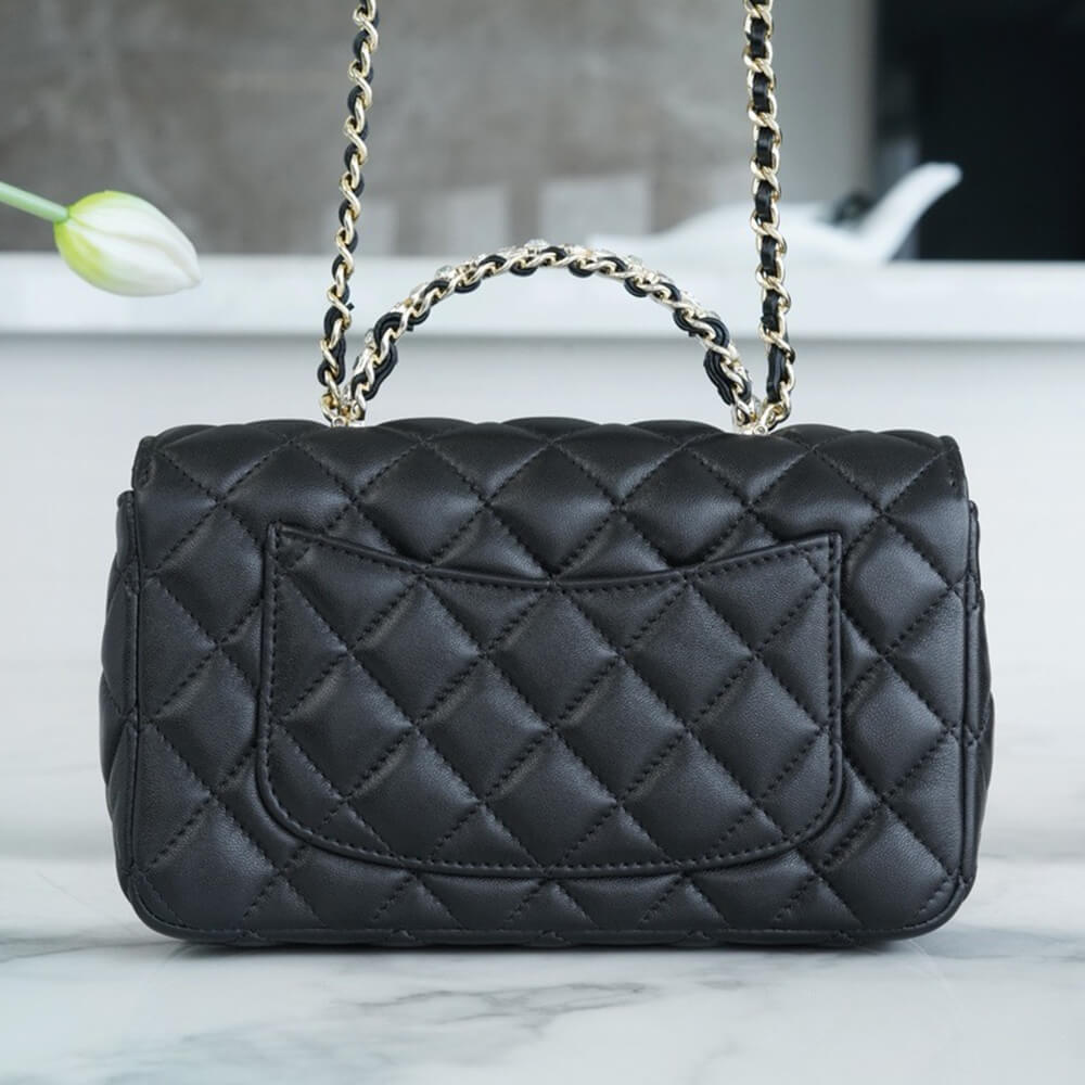 Ch*el mini flap with top handle