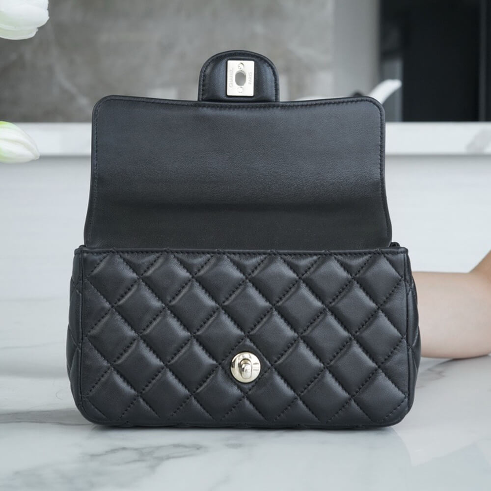 Ch*el mini flap with top handle
